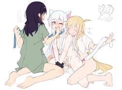 kaguya_(cho_kaguya-hime!), runami_yachiyo, sakayori_iroha, cho_kaguya-hime!, 3girls
