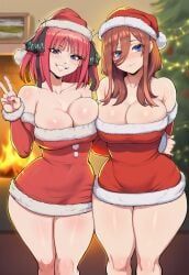 nakano_miku, nakano_nino, christmas, go-toubun_no_hanayome, dijiai