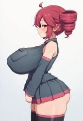 kasane_teto, utau, 1girls, ahoge, areola_bulge