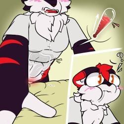 anthro, bed, bodily_fluids, bovid, caprine