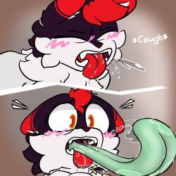 all_the_way_through, anthro, bodily_fluids, bovid, caprine