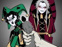anonymous_character, harlequin_(the_freak_circus), pierrot_(the_freak_circus), self_insert, y/n