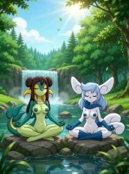 meowstic, meowstic_(female), original_character, pokemon_(species), snivy