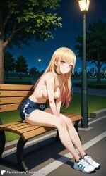 kitagawa_marin, sono_bisque_doll_wa_koi_wo_suru, encoder, 1girls, bench