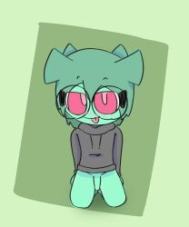 biscute, funisexman, anthro, blush, bottomless