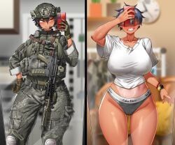 original_character, rokmc_chan, sergeant_joo, calvin_klein, original