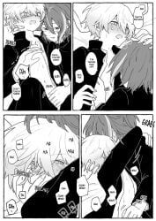 kamishiro_rui, tenma_tsukasa, project_sekai, 2boys, black_and_white
