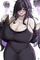 label_(nikke), goddess_of_victory:_nikke, nikasubsia, bags_under_eye, bare_shoulders