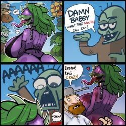 chomper_(pvz), crazy_dave_(pvz), peablaze_(leafpaw), solar_flare_(pvz), zombie_(pvz)