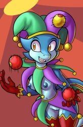 skitter_the_gecko, fourssss, anthro, blue_body, breasts