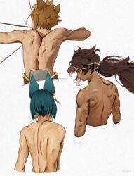 gorou_(genshin_impact), sethos_(genshin_impact), tighnari_(genshin_impact), genshin_impact, 3boys