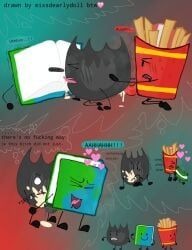 book_(bfdi), firey_(bfdi), fries_(bfdi), battle_for_dream_island, bfdi