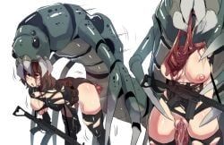 original, kurohime_(artist), 1girls, 1monster, assault_rifle