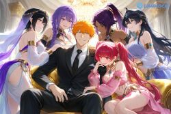 bambietta_basterbine, dokugamine_riruka, ichigo_kurosaki, kuchiki_rukia, kurotsuchi_nemu