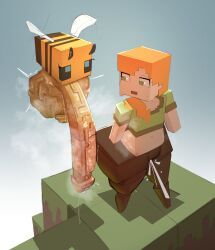 alex_(minecraft), bee_(minecraft), minecraft, kinddegenerate, ass_bigger_than_head
