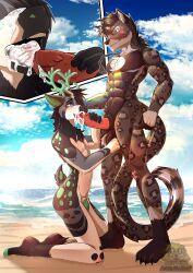 iagu_viron, anthro, antlers, arieru_the_fox, ball_fluff