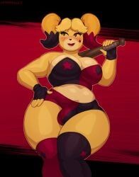 harley_quinn, harley_quinn_(cosplay), isabelle_(animal_crossing), animal_crossing, dc_comics