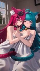 mint_(neverness_to_everness), nanally_(neverness_to_everness), neverness_to_everness, 2girls, ahoge
