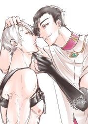 khada_jhin, zed, league_of_legends, 2males, black_hair