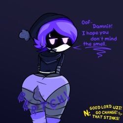 uzi_(murder_drones), uzi_doorman, murder_drones, beanie, clothed