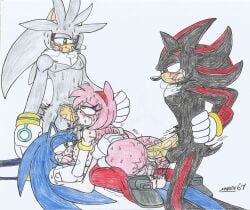 amy_rose, shadow_the_hedgehog, silver_the_hedgehog, sonic_the_hedgehog, sonic_(series)