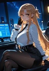 asuna_(sao), sword_art_online, miyuai, 1girl, bangs