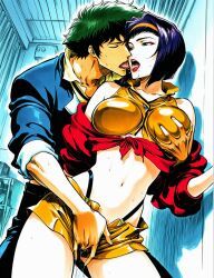 faye_valentine, spike_spiegel, cowboy_bebop, noxxi_(artist), bed