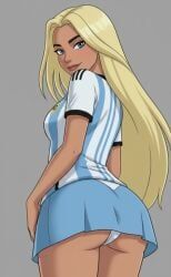 1girl, 1girls, argentina, argentina_jersey, argentina_national_football_team