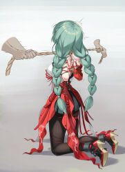phrolova_(wuthering_waves), wuthering_waves, shinebell, 1girl, arms_behind_back