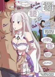 emilia_(re:zero), natsuki_subaru, re:zero_kara_hajimeru_isekai_seikatsu, wacum, bitch