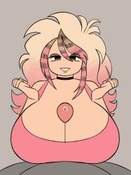 original_character, beat_banger, big_breasts, blonde_hair, dyed_hair