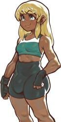 ami_dixie, modeseven, 1futa, big_bulge, blonde_hair