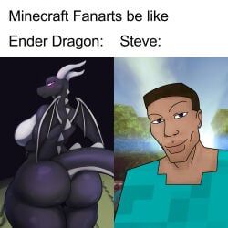 ender_dragon, jean_(minecraft), steve_(minecraft), minecraft, tombozuka