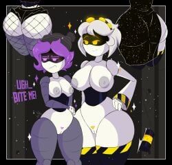 uzi_(murder_drones), v_(murder_drones), murder_drones, kayl, 2girls