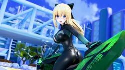 vert, neptunia_(series), 1girls, alternate_costume, alternate_hairstyle