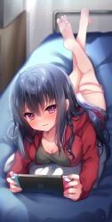 nintendo_switch, amatsuji, 1girl, aniki_(yukata_to_rape_to_aniki_to_ore_to.), aroused