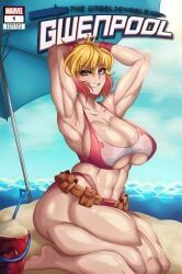 gwenpool, ryosuart, 1girls, bikini, female