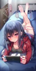 nintendo_switch, amatsuji, 1girl, aniki_(yukata_to_rape_to_aniki_to_ore_to.), aroused