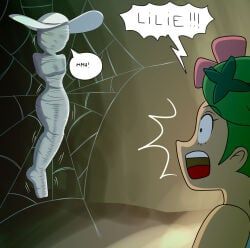 lillie_(pokemon), mallow_(pokemon), pokemon, cocoon, cocooned