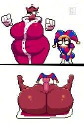 pomni_(the_amazing_digital_circus), queenie_(the_amazing_digital_circus), the_amazing_digital_circus, pixzapix, 2girls