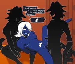 rouxls_kaard, shadowguy_(deltarune), deltarune, lizardotaku, 3boys