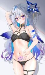 amane_kanata, amane_kanata_(another_world), hololive, 1girl, armpits