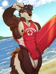 wolfybuns, abs, anthro, backlighting, balls_outline