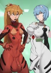 asuka_langley_sohryu, rei_ayanami, neon_genesis_evangelion, lumu, 2futas