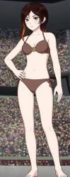 coco_adel, rwby, 1girls, bikini, brown_bikini