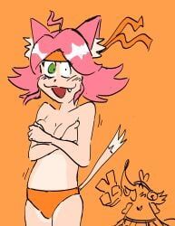 mad_mew_mew, orange_(deltarune), pink_(deltarune), deltarune, ratsinablanket
