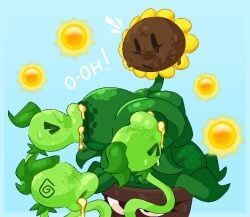 flower-pot_(pvz), peashooter_(pvz), sun_(pvz), sunflower_(pvz), threepeater_(pvz)