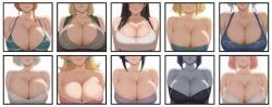 2b_(nier:automata), chun-li, haruno_sakura, hyuuga_hinata, nami_(one_piece)