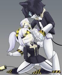 j_(murder_drones), murder_drones, skeletonkid5, clothed, cum_on_face