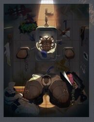 reykn, anal_beads, anthro, bathroom, bdsm
